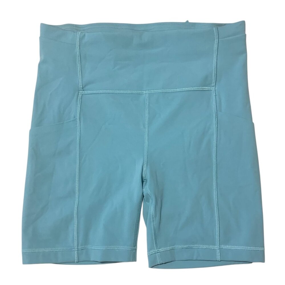 LULULEMON Utility Blue Wunder Under Train High-Rise Pocket 6" Spandex Shorts 6 - Picture 2 of 8